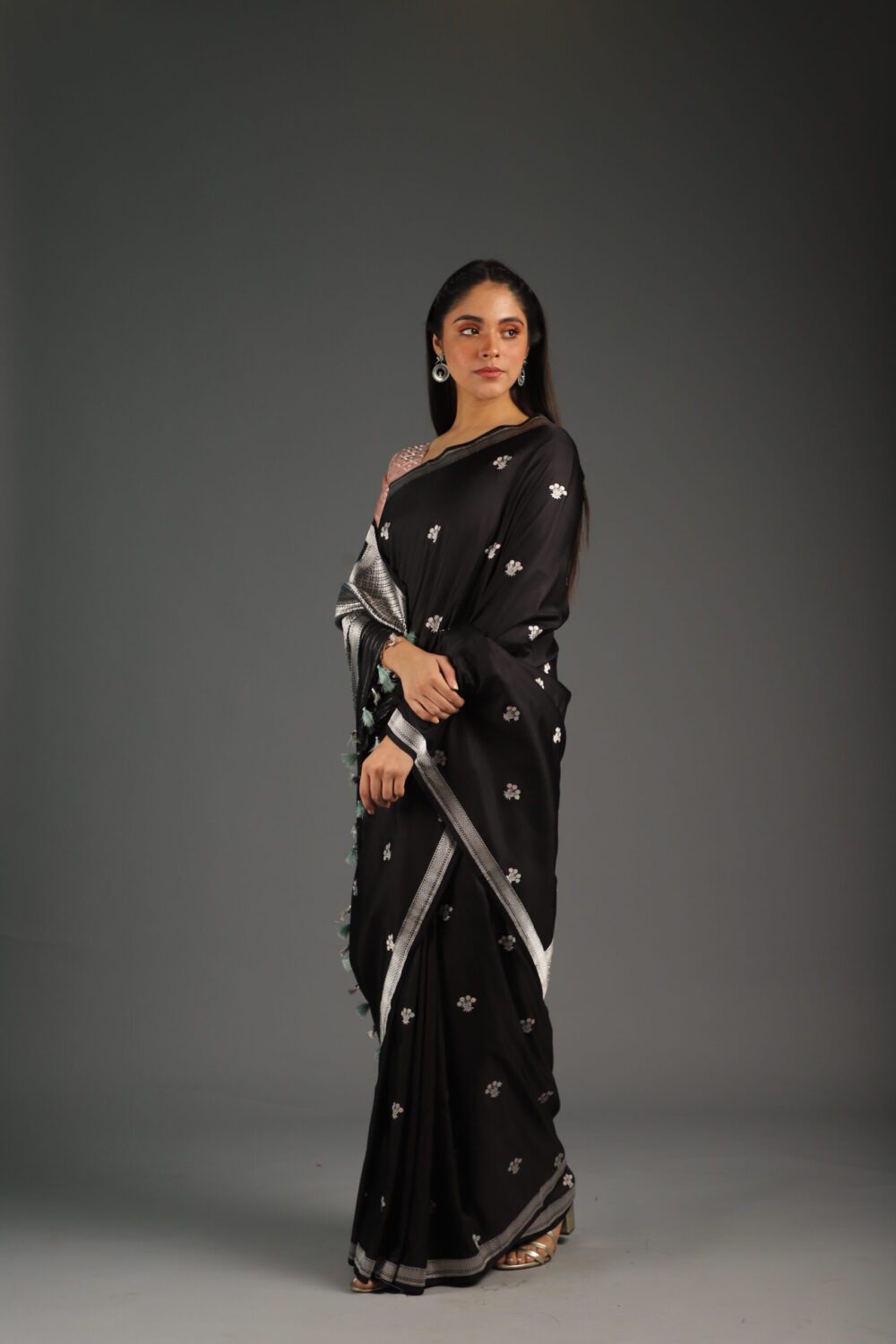 Black Katan Silk Banarasi Saree