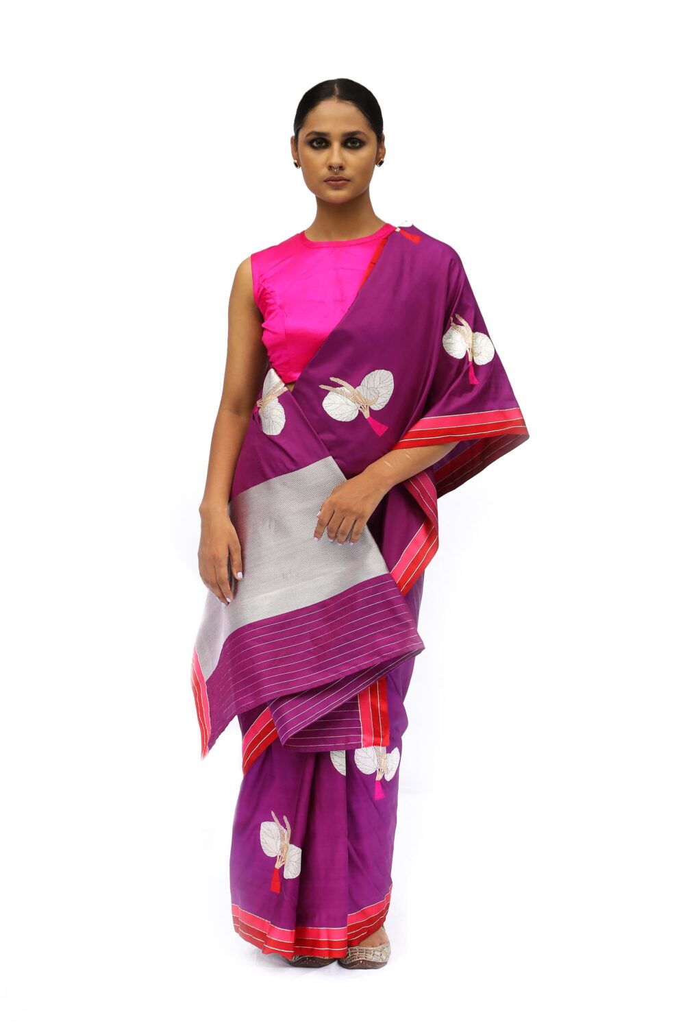 Purple Designer Silk Saree