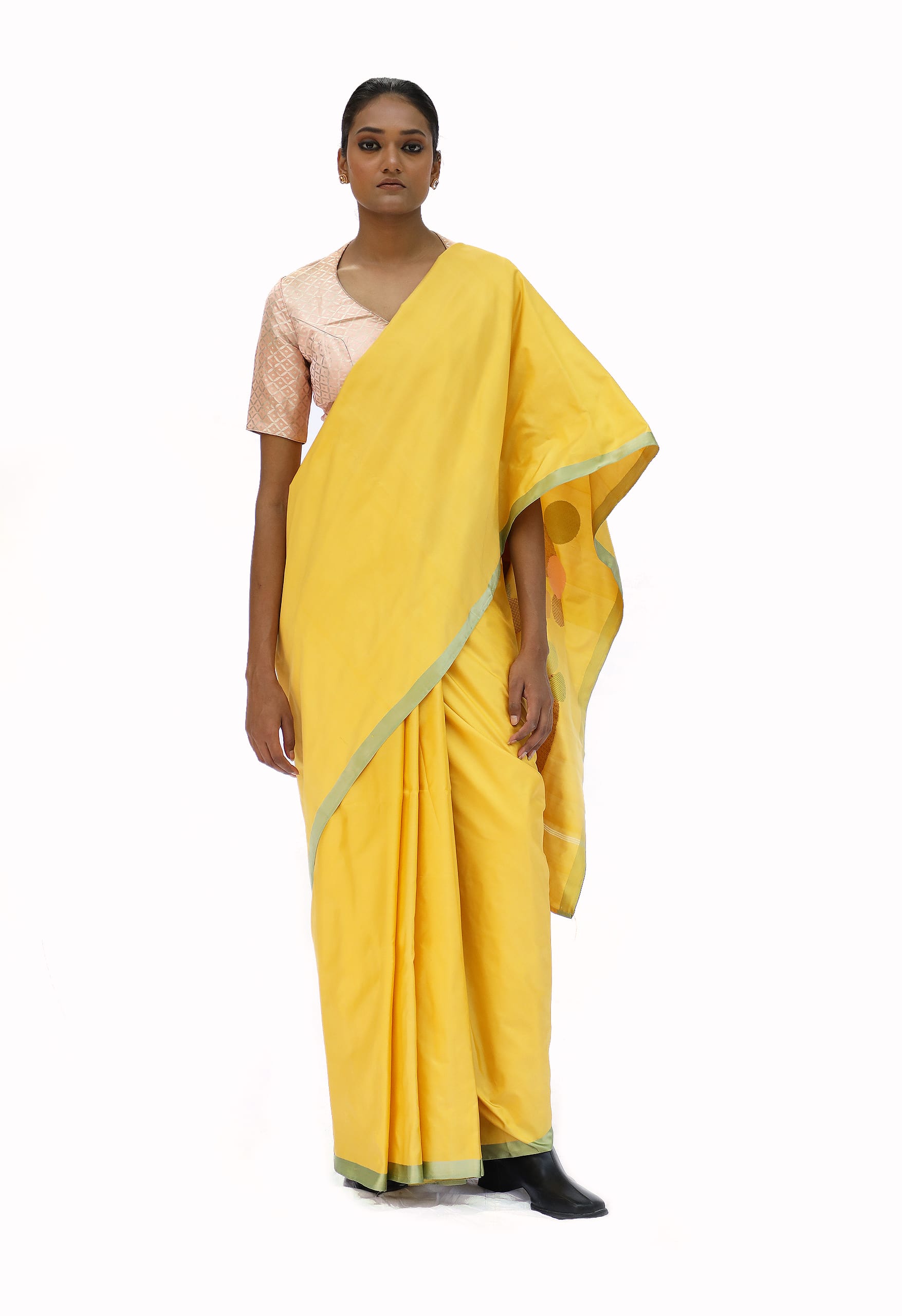 Yellow Katan Saree