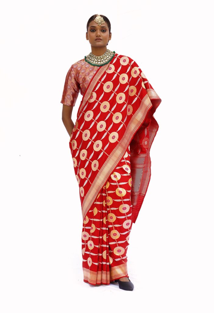 Red Katan Silk Banarasi Saree