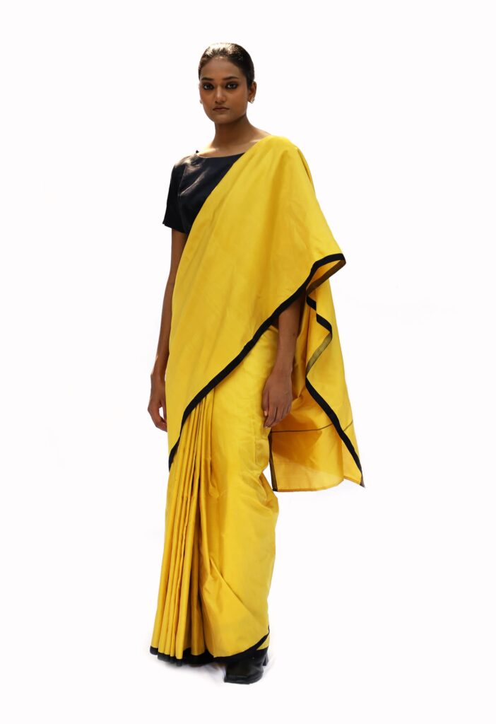 Turmeric Yellow Katan Silk Saree