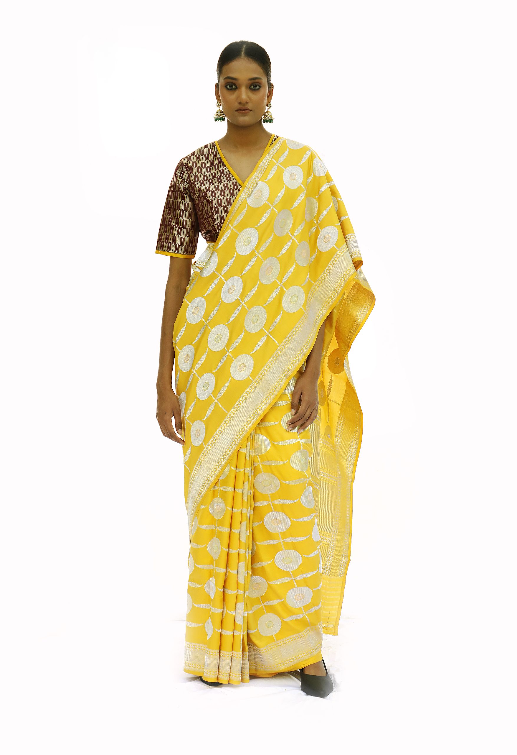 Yellow Designer Banarasi Saree