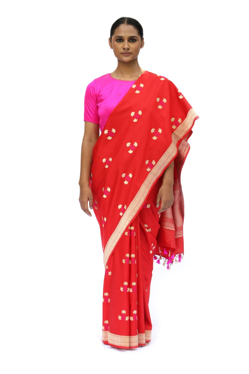 Sindoori Red Katan Silk Saree