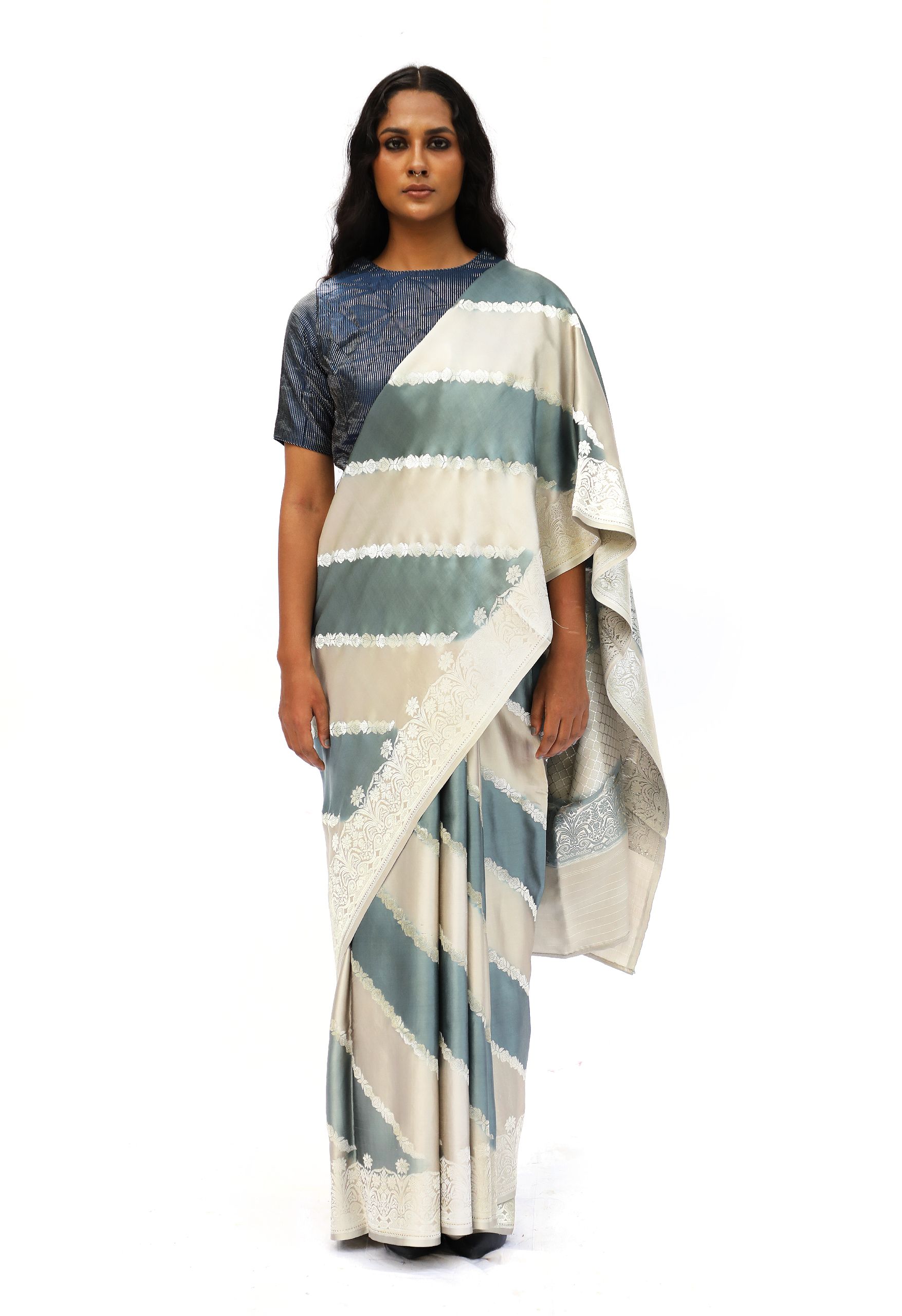 Multi-colour stripped saree