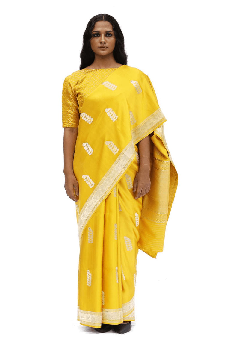 Turmeric_Yellow_Banarasi_Silk_Saree