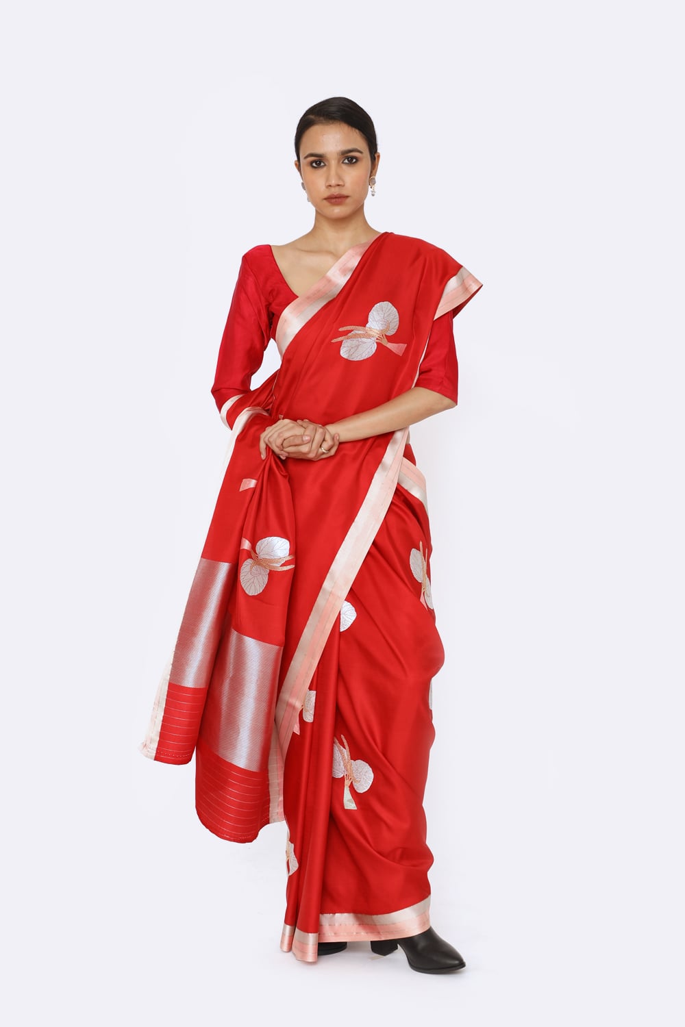 Sindoori Red Katan Silk Saree
