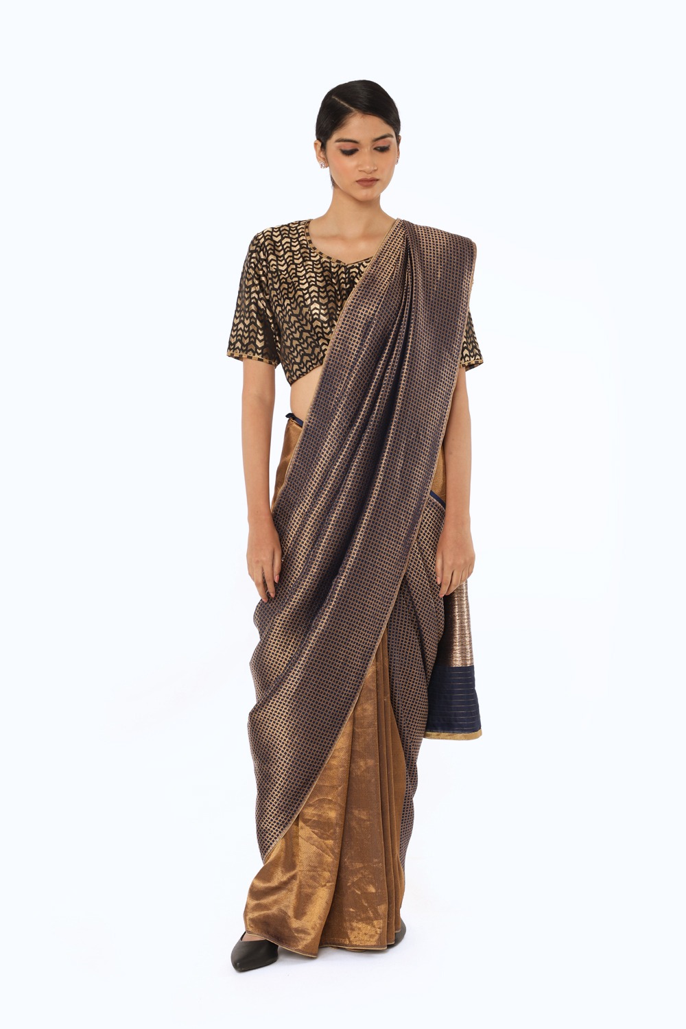 Half-half designer saree