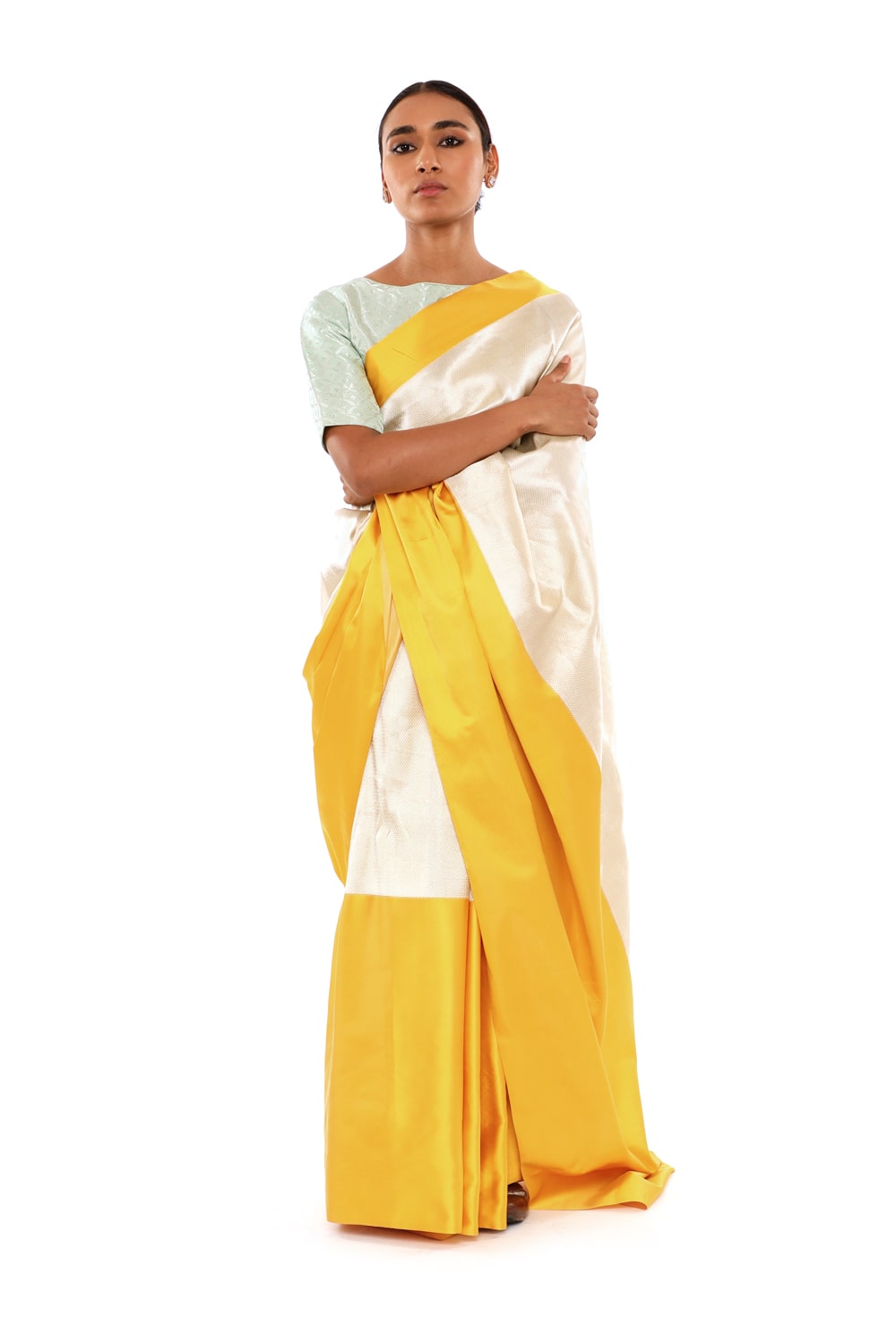 Yellow Ivory Designer Saree