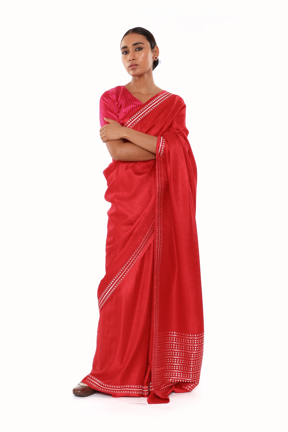 Red Gajji Silk Saree