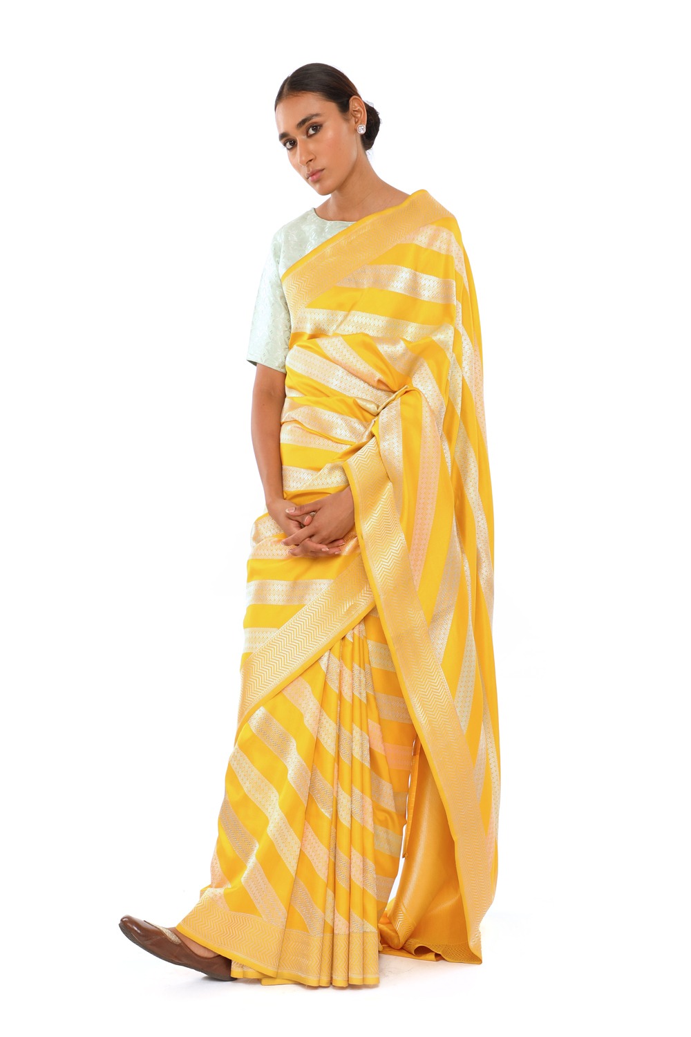 Yellow Designer Silk Saree